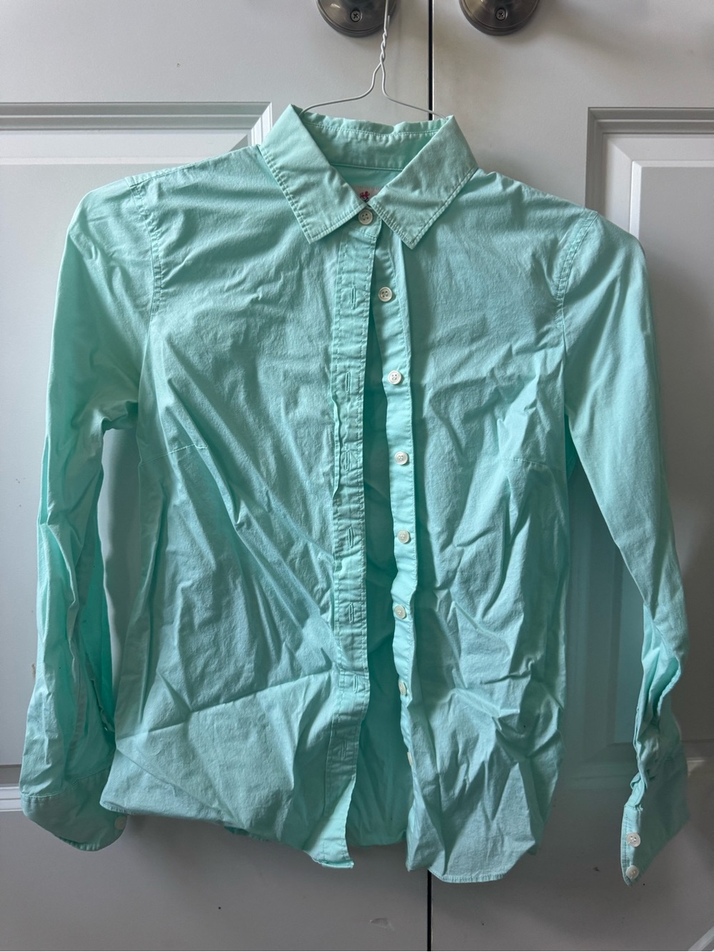 J. Crew haberdashery button down long sleeve blouse xs aqua mint